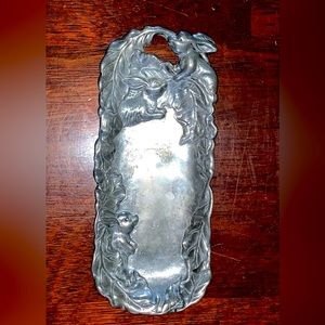 VINTAGE ARTHUR COURT Bunny silver dish platter